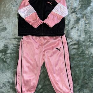 Puma Kids Pink and Black Matching Set